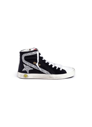 Main View - Click To Enlarge - GOLDEN GOOSE - 'Slide' high top canvas kids sneakers
