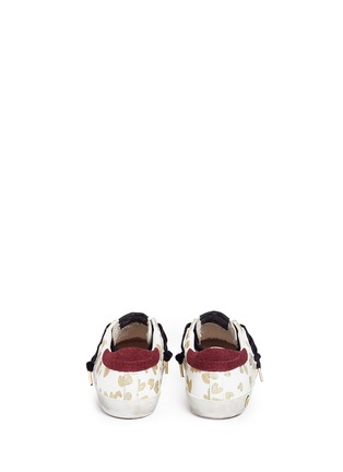 Back View - Click To Enlarge - GOLDEN GOOSE - 'Superstar' glitter heart leather kids sneakers