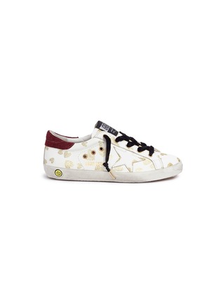 Main View - Click To Enlarge - GOLDEN GOOSE - 'Superstar' glitter heart leather kids sneakers