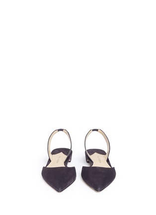 Front View - Click To Enlarge - VICTORIA, VICTORIA BECKHAM - 'Rhea 15' suede slingback flats