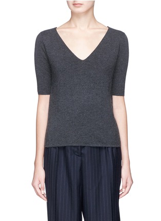 Main View - Click To Enlarge - CRUSH COLLECTION - Cashmere double face knit short sleeve sweater