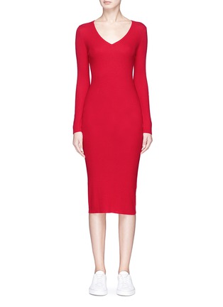 Main View - Click To Enlarge - CRUSH COLLECTION - Cashmere rib knit midi dress