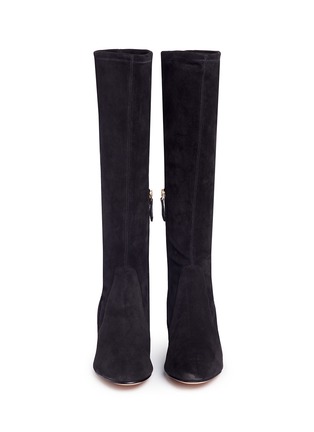 Front View - Click To Enlarge - NICHOLAS KIRKWOOD - 'Prism' suede knee high sock boots