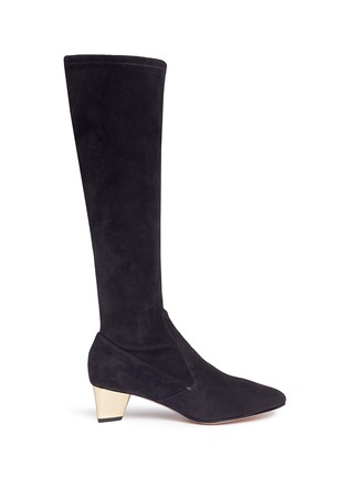 Main View - Click To Enlarge - NICHOLAS KIRKWOOD - 'Prism' suede knee high sock boots