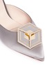 Detail View - Click To Enlarge - NICHOLAS KIRKWOOD - 'Eden' strass hexagon plate satin mules