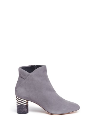 Main View - Click To Enlarge - NICHOLAS KIRKWOOD - 'Zaha' cylindrical heel suede ankle boots