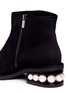 Detail View - Click To Enlarge - NICHOLAS KIRKWOOD - 'Casati' faux pearl heel suede ankle boots