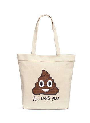 Main View - Click To Enlarge - 8-BIT - 'All Over You' rubber appliqué tote bag