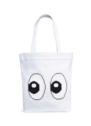 Main View - Click To Enlarge - 8-BIT - 'All Eyes on Me' rubber appliqué tote bag