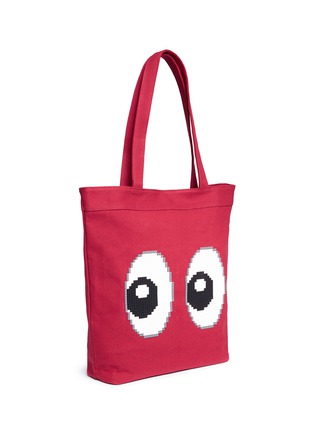 Detail View - Click To Enlarge - 8-BIT - 'All Eyes on Me' rubber appliqué tote bag