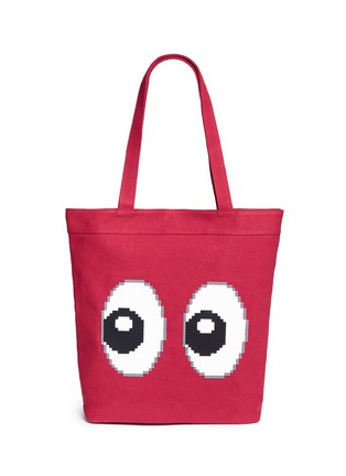 Main View - Click To Enlarge - 8-BIT - 'All Eyes on Me' rubber appliqué tote bag