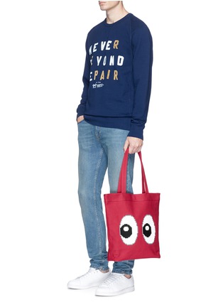 Figure View - Click To Enlarge - 8-BIT - 'All Eyes on Me' rubber appliqué tote bag
