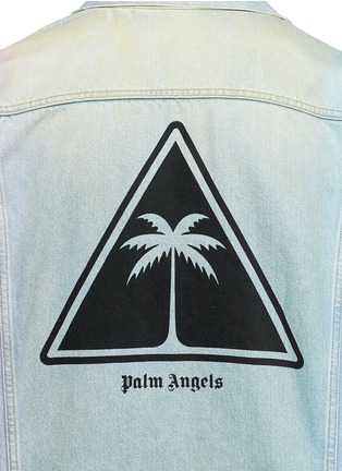 Detail View - Click To Enlarge - PALM ANGELS - Palm tree print watercolour denim jacket