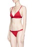 Figure View - Click To Enlarge - 72930 - 'Wild Rose' polka dot textured button bikini briefs