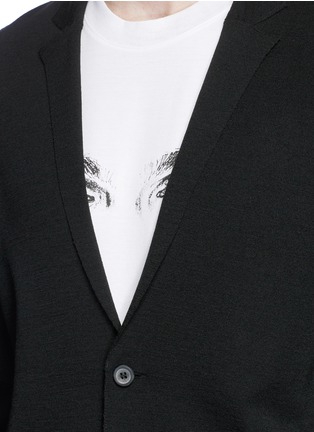 Detail View - Click To Enlarge - LANVIN - Notched lapel wool-silk cardigan