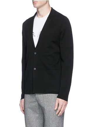 Front View - Click To Enlarge - LANVIN - Notched lapel wool-silk cardigan