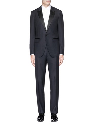 Main View - Click To Enlarge - LANVIN - Silk satin trim wool tuxedo suit