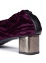 Detail View - Click To Enlarge - CLERGERIE - 'Pixie' cube heel velvet ballerina pumps