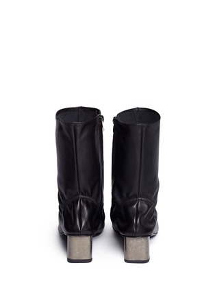 Back View - Click To Enlarge - CLERGERIE - 'Plop' cube heel lambskin leather mid calf boots