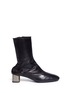 Main View - Click To Enlarge - CLERGERIE - 'Plop' cube heel lambskin leather mid calf boots