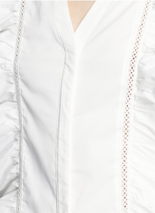 Detail View - Click To Enlarge - ALICE & OLIVIA - 'Janet' crochet trim ruffle V-neck sleeveless top
