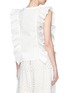 Back View - Click To Enlarge - ALICE & OLIVIA - 'Janet' crochet trim ruffle V-neck sleeveless top