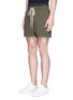 Front View - Click To Enlarge - BASSIKE - Drawstring twill shorts