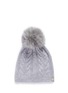 Main View - Click To Enlarge - YVES SALOMON - Fox fur pompom wool-cashmere cable knit beanie