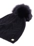 Detail View - Click To Enlarge - YVES SALOMON - Fox fur pompom wool-cashmere cable knit beanie