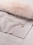 Detail View - Click To Enlarge - YVES SALOMON - Fox fur trim pocket cashmere-wool knit scarf