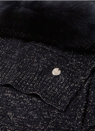 Detail View - Click To Enlarge - YVES SALOMON - Fox fur trim pocket cashmere-wool knit scarf
