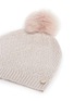 Detail View - Click To Enlarge - YVES SALOMON - Fox fur pompom wool-cashmere metallic knit beanie