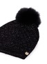 Detail View - Click To Enlarge - YVES SALOMON - Fox fur pompom wool-cashmere metallic knit beanie