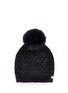 Main View - Click To Enlarge - YVES SALOMON - Fox fur pompom wool-cashmere metallic knit beanie