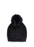 Figure View - Click To Enlarge - YVES SALOMON - Fox fur pompom wool-cashmere metallic knit beanie