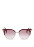 Main View - Click To Enlarge - ALEXANDER MCQUEEN - Skull temple browline sunglasses