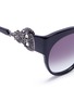 Detail View - Click To Enlarge - ALEXANDER MCQUEEN - Skull cutwork temple oversized cat eye sunglasses