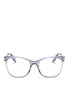 Main View - Click To Enlarge - ALEXANDER MCQUEEN - Metal temple acetate square optical glasses