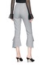Back View - Click To Enlarge - 72723 - Ruffle cuff cropped houndstooth suiting pants