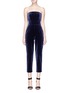 Main View - Click To Enlarge - 72723 - Strapless velvet cropped jumpsuit
