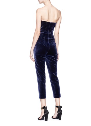 Figure View - Click To Enlarge - 72723 - Strapless velvet cropped jumpsuit