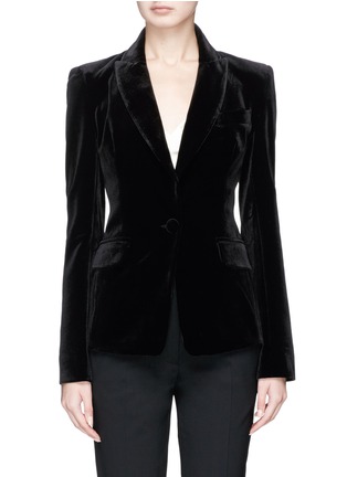 Main View - Click To Enlarge - 72723 - Single breasted velvet blazer