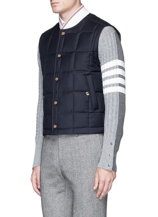 Front View - Click To Enlarge - THOM BROWNE  - Quilted wool twill down vest