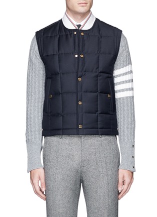 Main View - Click To Enlarge - THOM BROWNE  - Quilted wool twill down vest