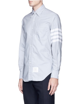 Front View - Click To Enlarge - THOM BROWNE  - Stripe sleeve button down cotton Oxford shirt