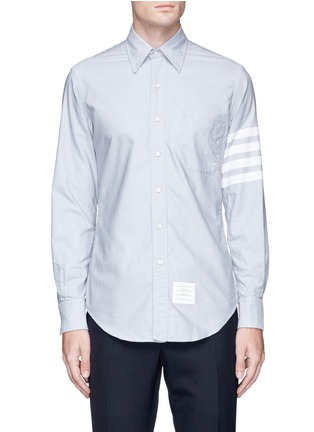 Main View - Click To Enlarge - THOM BROWNE  - Stripe sleeve button down cotton Oxford shirt