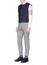 Figure View - Click To Enlarge - THOM BROWNE  - Stripe sleeve button down cotton Oxford shirt