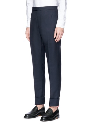 Front View - Click To Enlarge - THOM BROWNE  - Selvedge outseam twill pants