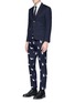 Figure View - Click To Enlarge - THOM BROWNE  - Hector and Thom Cat embroidered wool pants