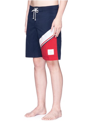 Figure View - Click To Enlarge - THOM BROWNE  - Colourblock swim shorts